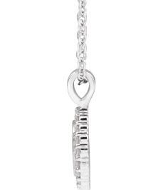 88750 Necklace Set 14K White Round Natural Diamond 1.2Mm 18 Ctw I1, G-H 16-18 In Polished 18 Ctw Natural Diamond Engravable Necklace
