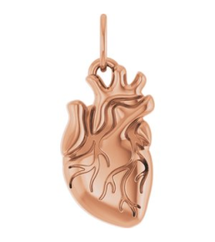 88771 Pendant 14K Rose 15.7 X 6.9 Mm Polished Anatomical Heart Pendant