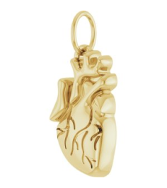 88771 Pendant 14K Yellow 15.7 X 6.9 Mm Polished Anatomical Heart Pendant
