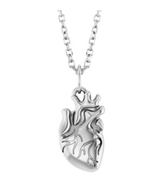 88771 Necklace Sterling Silver 15.7 X 6.9 Mm 16-18 In Polished Anatomical Heart Necklace
