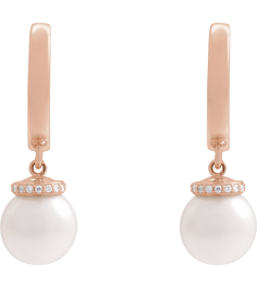 88748 Earring Set 14K Rose 14.2 Mm 2.3 Mm Cultured Akoya Pearl Pearl 8Mm 0.07 Ctw I1, Gh Pair Hinged Polished Akoya Pearl And .07 Ctw Natural Diamond Hoop Earrings