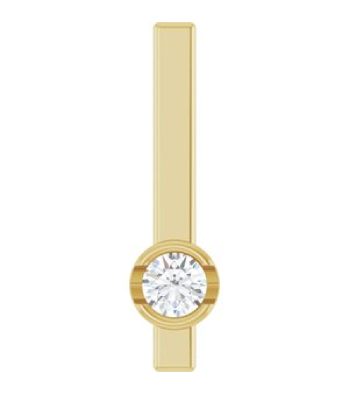 88782 Pendant Set 14K Yellow Round Natural Diamond 3Mm 110 Ct I1, G-H Polished 110 Ct Natural Diamond Solitaire Bar Pendant