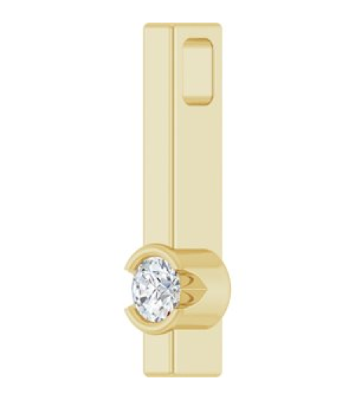 88782 Pendant Set 14K Yellow Round Natural Diamond 3Mm 110 Ct I1, G-H Polished 110 Ct Natural Diamond Solitaire Bar Pendant