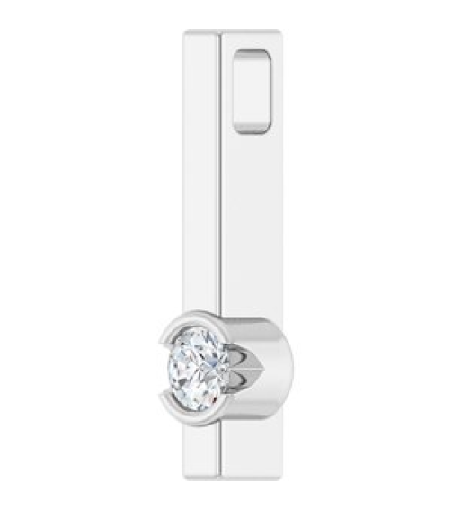 88782 Pendant Set 14K White Round Natural Diamond 3Mm 110 Ct I1, G-H Polished 110 Ct Natural Diamond Solitaire Bar Pendant