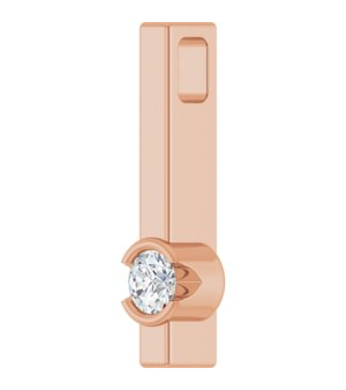 88782 Pendant Set 14K Rose Round Natural Diamond 3Mm 110 Ct I1, G-H Polished 110 Ct Natural Diamond Solitaire Bar Pendant