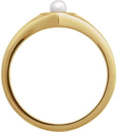 6714 Ring Set 14K Yellow Cultured Akoya Pearl Pearl 3 Mm Polished Cultured Pearl Heart Ring