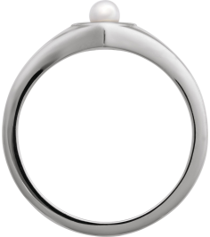 6714 Ring Set Platinum Cultured Akoya Pearl Pearl 3 Mm Polished Cultured Pearl Heart Ring