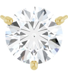 88519 Necklace Center Set 14K Yellow Round Lab-Grown Moissanite 8 Mm Polished Lab-Grown Moissanite 3-Prong Necklace Center