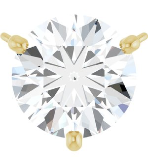 88519 Necklace Center Set 14K Yellow Round Lab-Grown Moissanite 8 Mm Polished Lab-Grown Moissanite 3-Prong Necklace Center