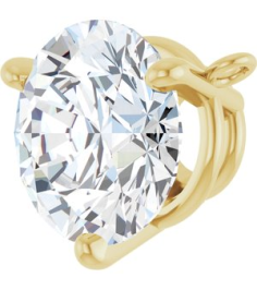 88519 Necklace Center Set 14K Yellow Round Lab-Grown Moissanite 8 Mm Polished Lab-Grown Moissanite 3-Prong Necklace Center
