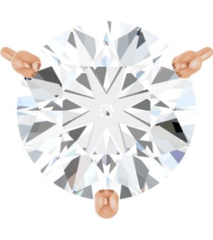 88519 Necklace Center Set 14K Rose Round Lab-Grown Moissanite 8 Mm Polished Lab-Grown Moissanite 3-Prong Necklace Center