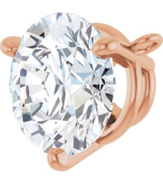 88519 Necklace Center Set 14K Rose Round Lab-Grown Moissanite 8 Mm Polished Lab-Grown Moissanite 3-Prong Necklace Center