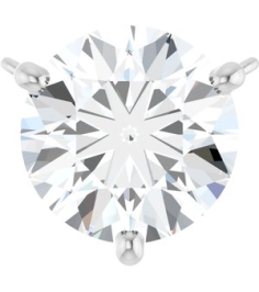 88519 Necklace Center Set 14K White Round Lab-Grown Moissanite 8 Mm Polished Lab-Grown Moissanite 3-Prong Necklace Center