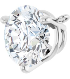 88519 Necklace Center Set 14K White Round Lab-Grown Moissanite 8 Mm Polished Lab-Grown Moissanite 3-Prong Necklace Center