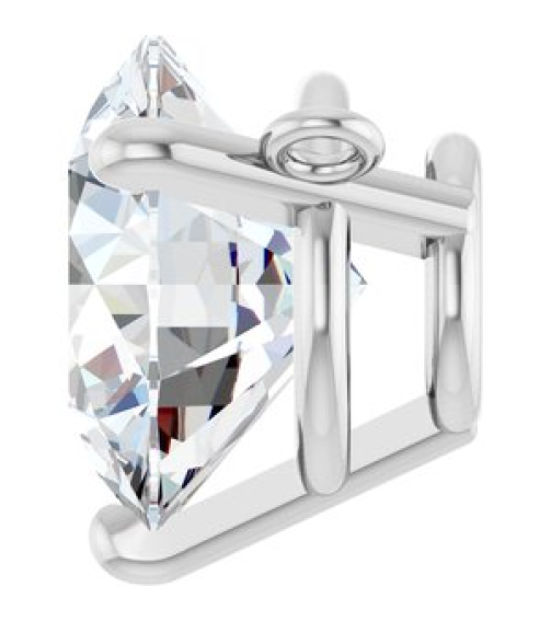 88519 Necklace Center Set 14K White Round Lab-Grown Moissanite 8 Mm Polished Lab-Grown Moissanite 3-Prong Necklace Center