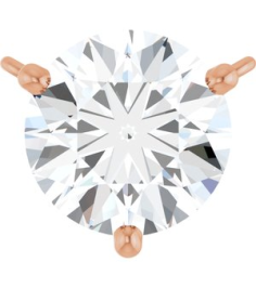 88519 Necklace Center Set 14K Rose Round Lab-Grown Moissanite 7 Mm Polished Lab-Grown Moissanite 3-Prong Necklace Center