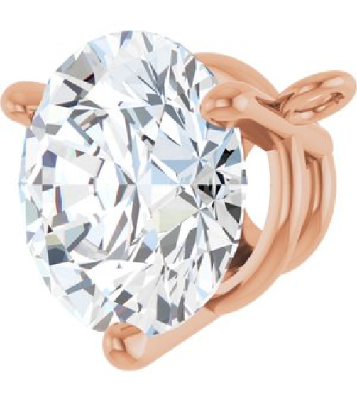 88519 Necklace Center Set 14K Rose Round Lab-Grown Moissanite 7 Mm Polished Lab-Grown Moissanite 3-Prong Necklace Center
