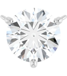 88519 Necklace Center Set 14K White Round Lab-Grown Moissanite 7 Mm Polished Lab-Grown Moissanite 3-Prong Necklace Center