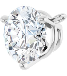 88519 Necklace Center Set 14K White Round Lab-Grown Moissanite 7 Mm Polished Lab-Grown Moissanite 3-Prong Necklace Center