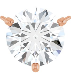 88519 Necklace Center Set 14K Rose Round Lab-Grown Moissanite 7.5 Mm Polished Lab-Grown Moissanite 3-Prong Necklace Center