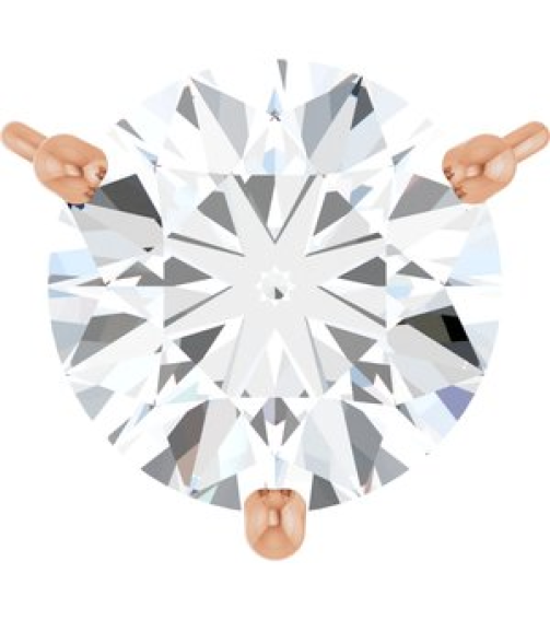 88519 Necklace Center Set 14K Rose Round Lab-Grown Moissanite 7.5 Mm Polished Lab-Grown Moissanite 3-Prong Necklace Center