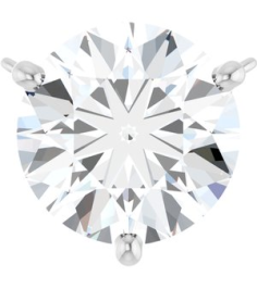 88519 Necklace Center Set 14K White Round Lab-Grown Moissanite 9 Mm Polished Lab-Grown Moissanite 3-Prong Necklace Center