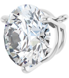 88519 Necklace Center Set 14K White Round Lab-Grown Moissanite 9 Mm Polished Lab-Grown Moissanite 3-Prong Necklace Center