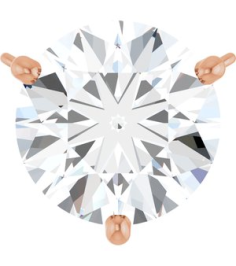 88519 Necklace Center Set 14K Rose Round Lab-Grown Moissanite 9 Mm Polished Lab-Grown Moissanite 3-Prong Necklace Center
