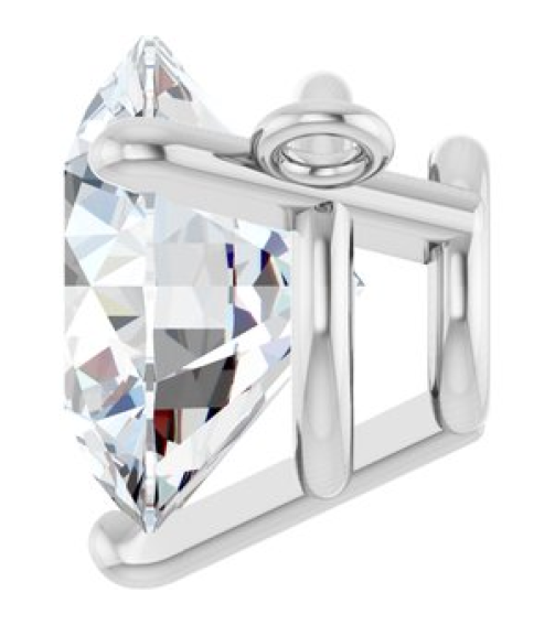 88519 Necklace Center Set Platinum Round Lab-Grown Moissanite 7 Mm Polished Lab-Grown Moissanite 3-Prong Necklace Center