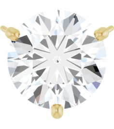 88519 Necklace Center Set 14K Yellow Round Lab-Grown Moissanite 9 Mm Polished Lab-Grown Moissanite 3-Prong Necklace Center