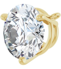 88519 Necklace Center Set 14K Yellow Round Lab-Grown Moissanite 9 Mm Polished Lab-Grown Moissanite 3-Prong Necklace Center