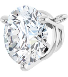 88519 Necklace Center Set 14K White Round Lab-Grown Moissanite 7.5 Mm Polished Lab-Grown Moissanite 3-Prong Necklace Center