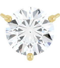 88519 Necklace Center Set 14K Yellow Round Lab-Grown Moissanite 7 Mm Polished Lab-Grown Moissanite 3-Prong Necklace Center