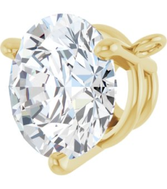 88519 Necklace Center Set 14K Yellow Round Lab-Grown Moissanite 7.5 Mm Polished Lab-Grown Moissanite 3-Prong Necklace Center