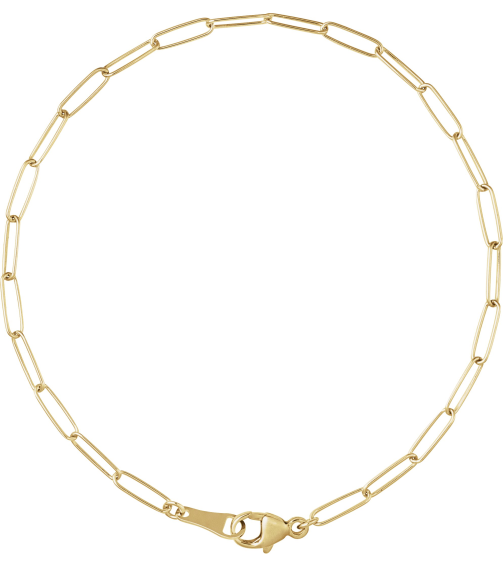 Ch1262 18K Yellow Paperclip-Style 2.4 Mm 7 In Lobster Clasp Polished Paperclip Style Chain