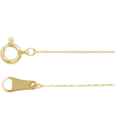 Ch1263 10K Yellow Cable .5 Mm 7 In Spring Ring Diamond-Cut Diamond-Cut Cable Chain