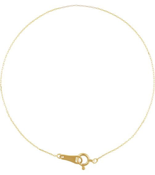 Ch1263 10K Yellow Cable .5 Mm 7 In Spring Ring Diamond-Cut Diamond-Cut Cable Chain