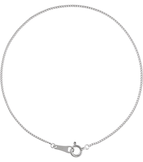 Ch1265 Platinum Curb 1 Mm 7 In Spring Ring Polished Curb Chain