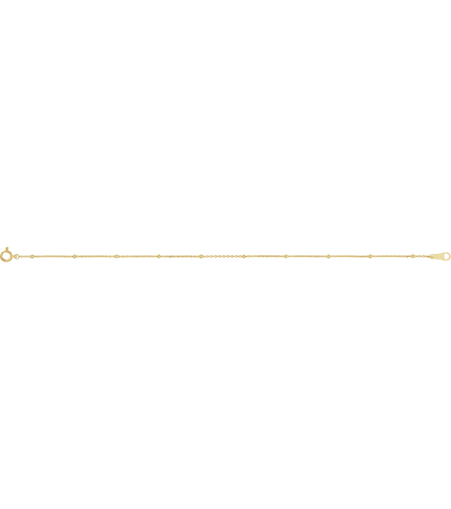 Ch1266 10K Yellow Cable 1.7 Mm 7 In Spring Ring Polished Satellite Bead Cable Chain