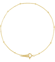 Ch1266 10K Yellow Cable 1.7 Mm 7 In Spring Ring Polished Satellite Bead Cable Chain