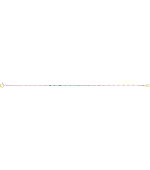 Ch1267 10K Yellow Bead 1.2 Mm 7 In Spring Ring Diamond-Cut Diamond-Cut Bead Chain