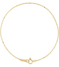 Ch1267 10K Yellow Bead 1.2 Mm 7 In Spring Ring Diamond-Cut Diamond-Cut Bead Chain
