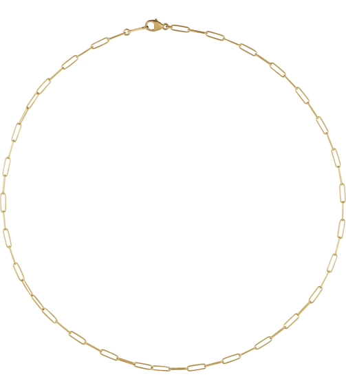 Ch1262 18K Yellow Paperclip-Style 2.4 Mm 20 In Lobster Clasp Polished Paperclip Style Chain