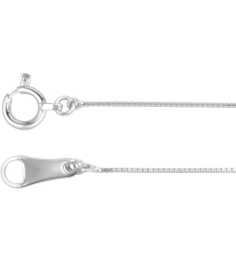 Ch1264 Platinum Box .5 Mm 20 In Spring Ring Polished Box Chain