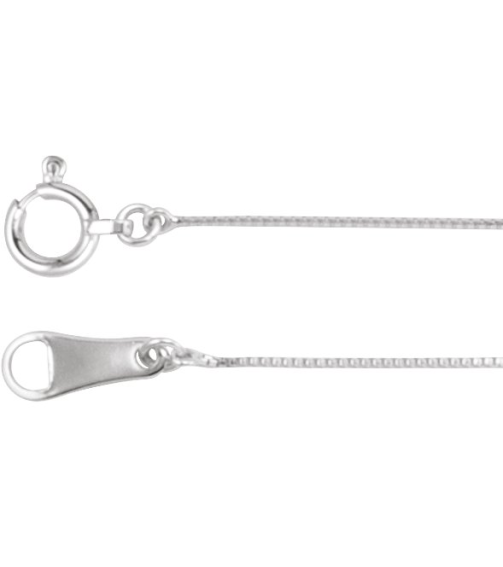 Ch1264 Platinum Box .5 Mm 24 In Spring Ring Polished Box Chain