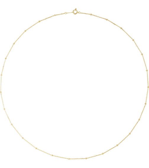 Ch1266 10K Yellow Cable 1.7 Mm 16 In Spring Ring Polished Satellite Bead Cable Chain