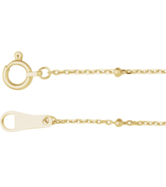 Ch1266 10K Yellow Cable 1.7 Mm 24 In Spring Ring Polished Satellite Bead Cable Chain