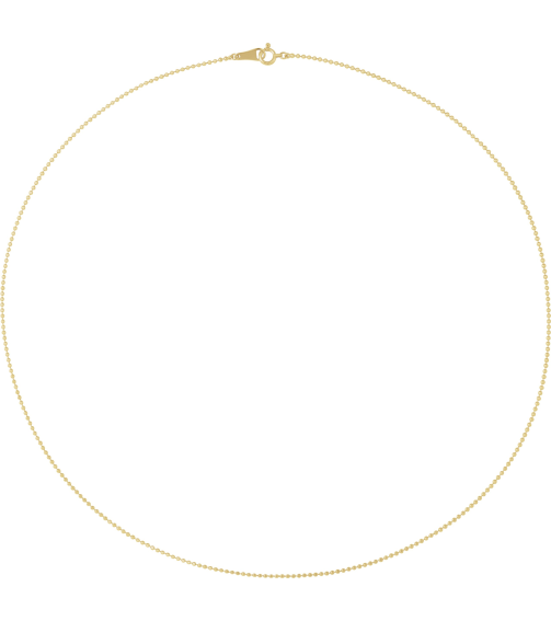 Ch1267 10K Yellow Bead 1.2 Mm 24 In Spring Ring Diamond-Cut Diamond-Cut Bead Chain