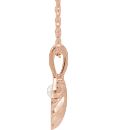 88676 Necklace 14K Rose Set 1-Stone Cultured White Seed Pearl Pearl 2 Mm 16-18 In Polished Cultured White Seed Pearl Family Shell Necklace