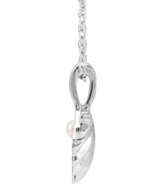 88676 Necklace Sterling Silver Set 1-Stone Cultured White Seed Pearl Pearl 2 Mm 16-18 In Polished Cultured White Seed Pearl Family Shell Necklace